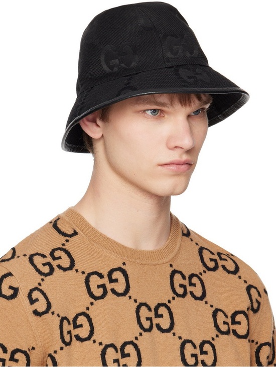 Gucci black canvas GG Bucket Hat
